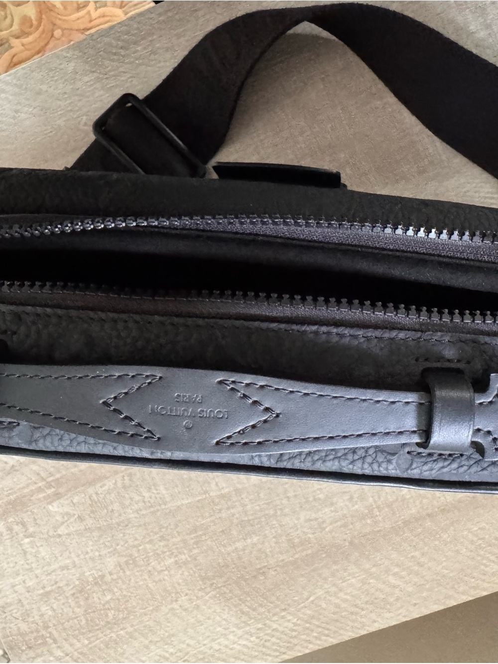 Louis Vuitton Black Embossed Leather Belt Bag - Picture 2 of 5